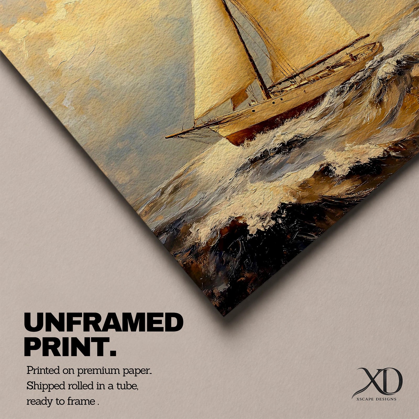 Sailboat Wall Art Sailing Ship Framed Canvas Nautical Coastal Vintage Landscape Coastal Home Decor