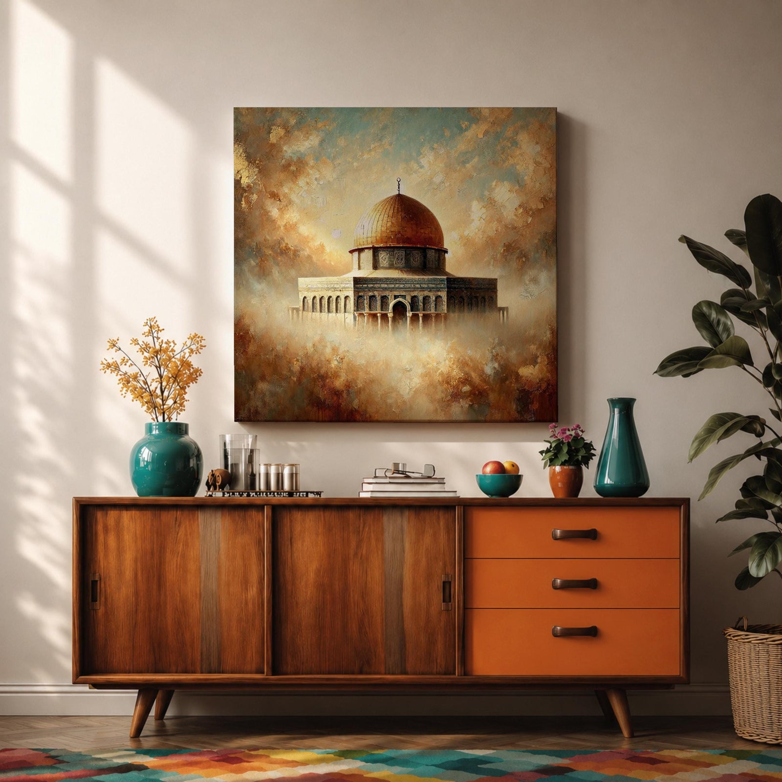Haram al-Sharif Wall Art Masjid Al Aqsa Framed Canvas Jerusalem Mosque Muslim Home Decor