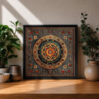 Islamic Mandala Wall Art Arabesque Framed Canvas Mosaic Arabic Culture Muslim Home Decor