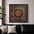 Islamic Mandala Wall Art Arabesque Framed Canvas Mosaic Arabic Culture Muslim Home Decor