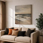 Ocean Seascape Wall Art Beach Waves Framed Canvas Coastal Minimalist Rustic Home Decor