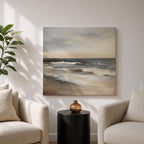 Ocean Seascape Wall Art Beach Waves Framed Canvas Coastal Minimalist Rustic Home Decor