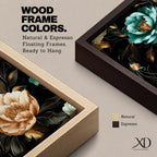 Peony Wall Art Dark Botanical Flower Framed Canvas Gold Accent Boho Home Decor
