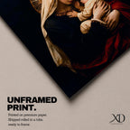 Madonna and Child Wall Art Mother Embrace Framed Canvas Mary and Jesus Catholic Decor