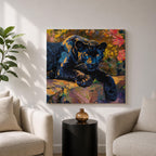 Black Panther Wall Art Big Cat Framed Canvas Tropical Wildlife Jungle Home Decor