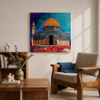 Al Aqsa Mosque Wall Art Dome of the Rock Framed Canvas Islamic Home Decor