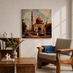 Cairo Mosque Wall Art Islamic Mosque Framed Canvas Middle Eastern Impasto Cultural Home Decor