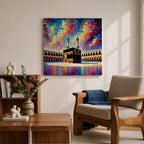 Kaaba Wall Art Masjid Al Haram Framed Canvas Islamic Impasto Religious Gift Home Decor
