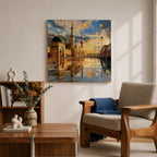 Masjid Nabawi Wall Art Green Dome Framed Canvas Rawdah Medina Islamic Mosque Home Decor