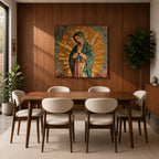 Our Lady of Guadalupe Wall Art La Guadalupana Framed Canvas Mosaic Mexican Catholic Decor