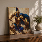Spartan Warrior Wall Art Greek Soldier Framed Canvas Ancient Battle Mythology History Home Decor