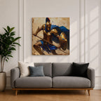 Spartan Warrior Wall Art Greek Soldier Framed Canvas Ancient Battle Mythology History Home Decor
