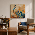 Peacock Wall Art Exotic Bird Framed Canvas Boho Animal Nature Living Room Home Decor