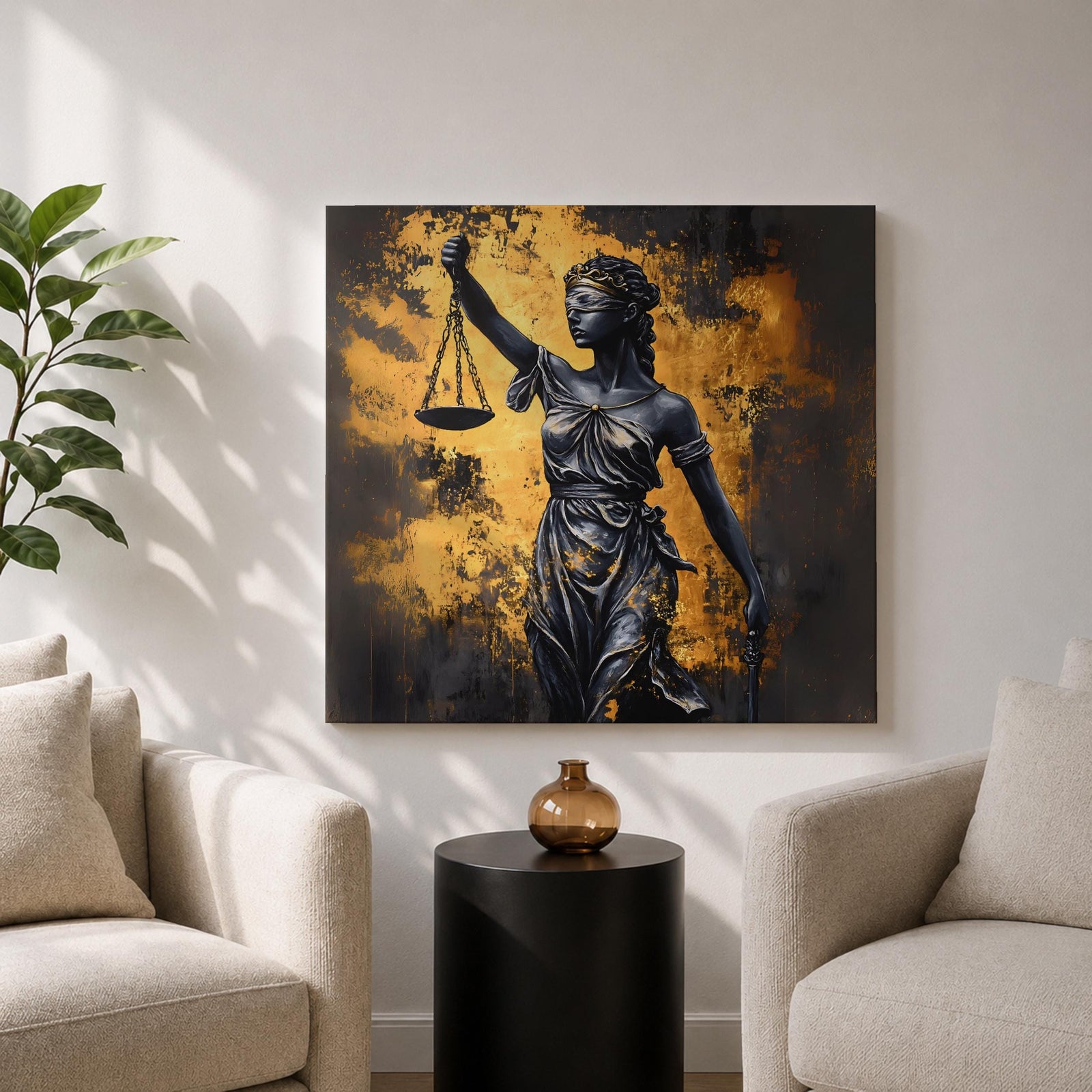 Lady Justice Legal Wall Art Scales Symbol Law Gift Court Courtroom Office Home Decor
