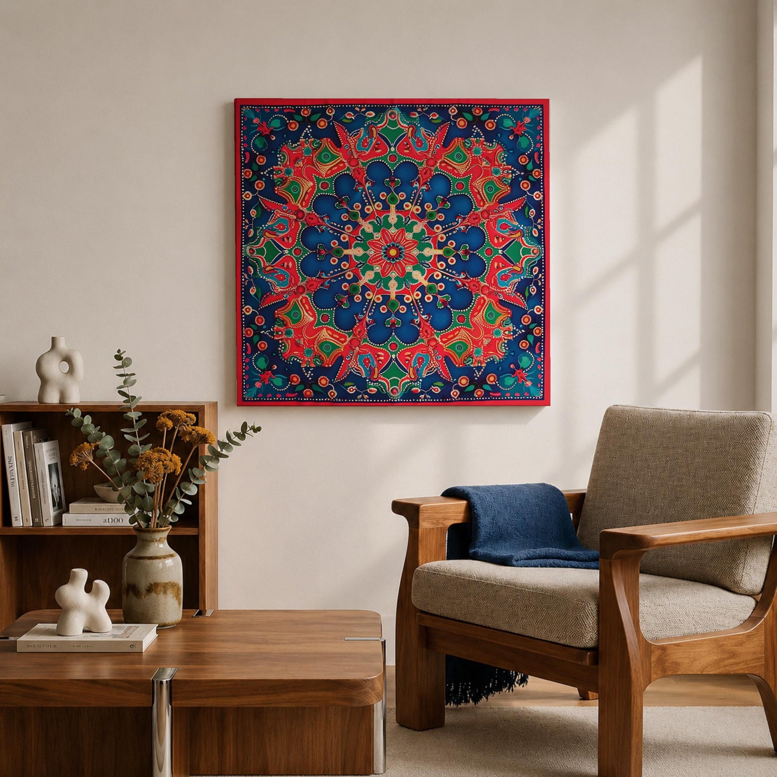 Islamic Geometric Mandala Wall Art Star Pattern Framed Canvas Persian Oriental Home Decor