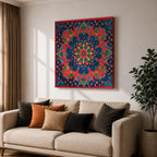 Islamic Geometric Mandala Wall Art Star Pattern Framed Canvas Persian Oriental Home Decor