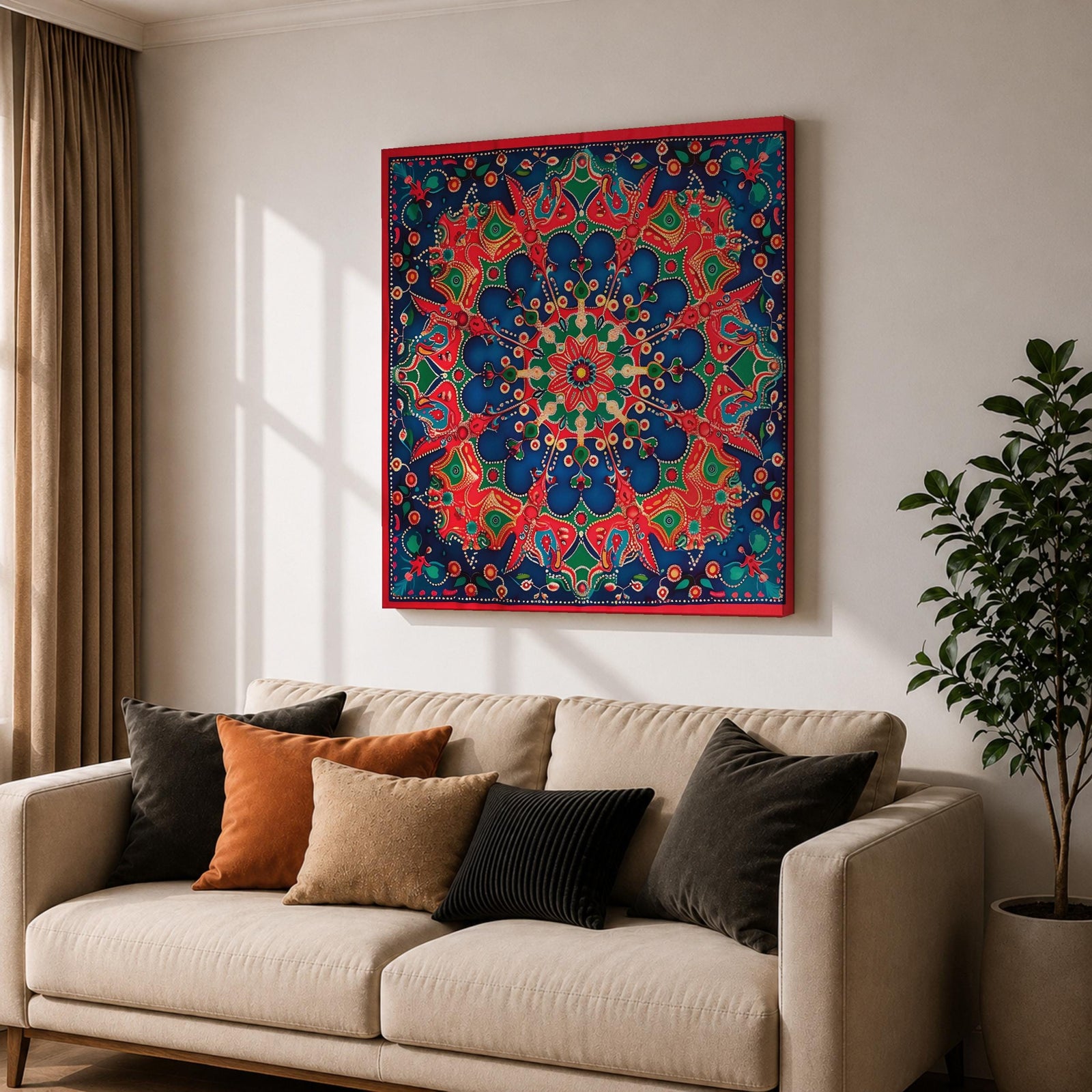 Islamic Geometric Mandala Wall Art Star Pattern Framed Canvas Persian Oriental Home Decor