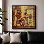 Nefertiti Akhenaten Ancient Egyptian Wall Art Aten Sun Mythology Gift Living Room Home Decor