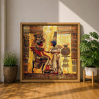 Nefertiti Akhenaten Ancient Egyptian Wall Art Aten Sun Mythology Gift Living Room Home Decor
