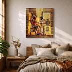 Nefertiti Akhenaten Ancient Egyptian Wall Art Aten Sun Mythology Gift Living Room Home Decor