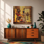 Nefertiti Akhenaten Ancient Egyptian Wall Art Aten Sun Mythology Gift Living Room Home Decor