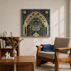 Islamic Arch Wall Art Moorish Mihrab Framed Canvas Moroccan Geometric Cultural Home Decor
