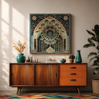 Islamic Arch Wall Art Moorish Mihrab Framed Canvas Moroccan Geometric Cultural Home Decor