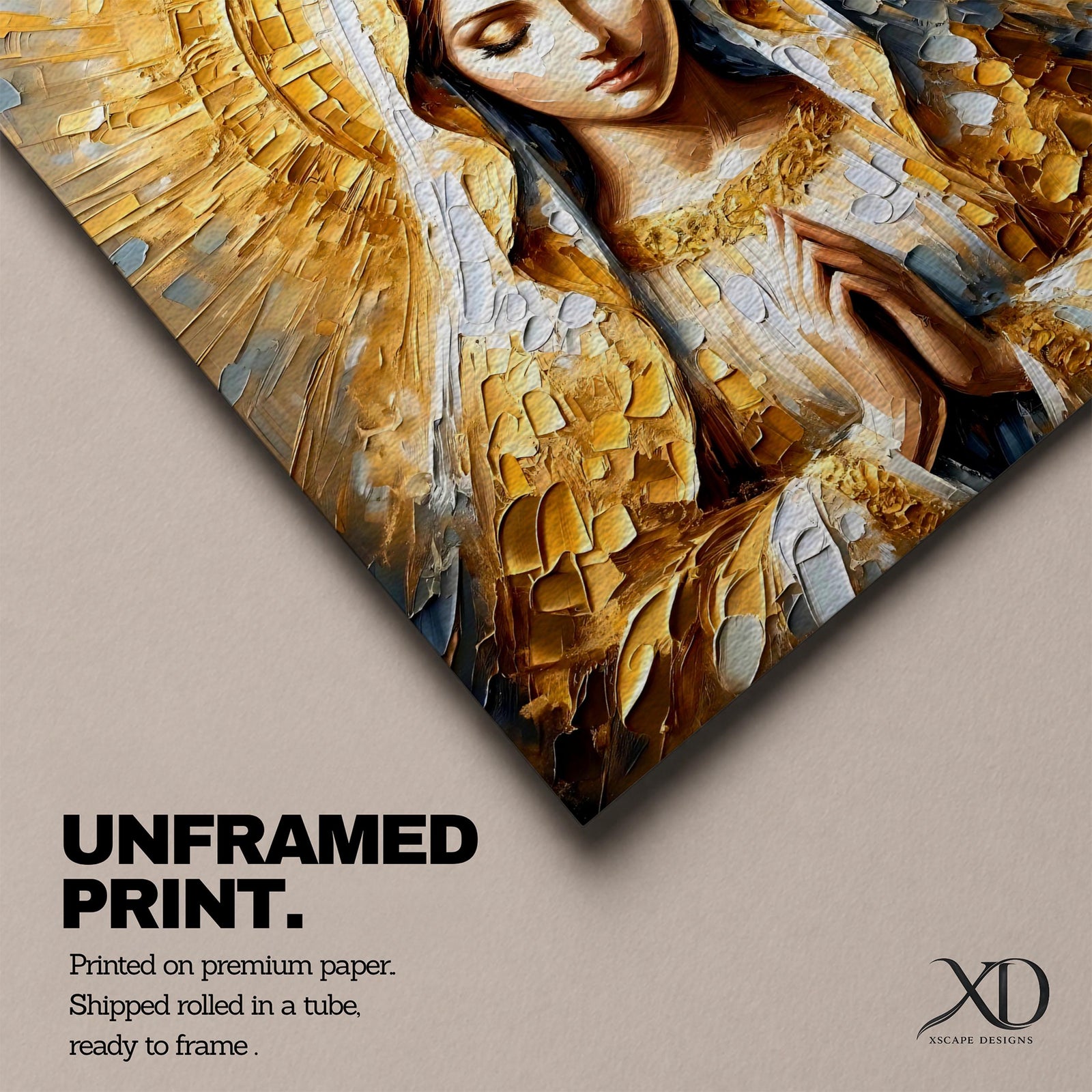 Virgin Mary Wall Art Mother of Jesus Framed Canvas Impasto Catholic Sacred Home Decor