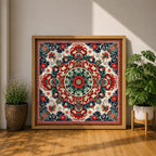 Persian Mandala Wall Art Carpet Pattern Framed Canvas Oriental Islamic Home Decor