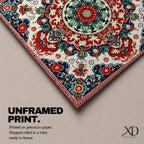 Persian Mandala Wall Art Carpet Pattern Framed Canvas Oriental Islamic Home Decor