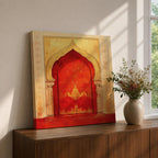 Moroccan Door Wall Art Arched Entry Framed Canvas Moorish Architecture Islamic Home Decor