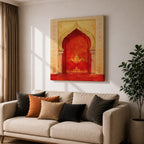 Moroccan Door Wall Art Arched Entry Framed Canvas Moorish Architecture Islamic Home Decor