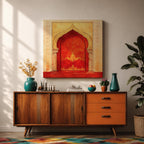 Moroccan Door Wall Art Arched Entry Framed Canvas Moorish Architecture Islamic Home Decor
