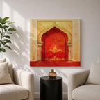 Moroccan Door Wall Art Arched Entry Framed Canvas Moorish Architecture Islamic Home Decor
