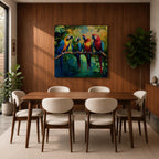 Parrot Wall Art Macaw Framed Canvas Tropical Bird Wildlife Exotic Boho Home Decor