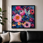 Floral Wall Art Flower Bouquet Framed Canvas Botanical Garden Boho Home Decor