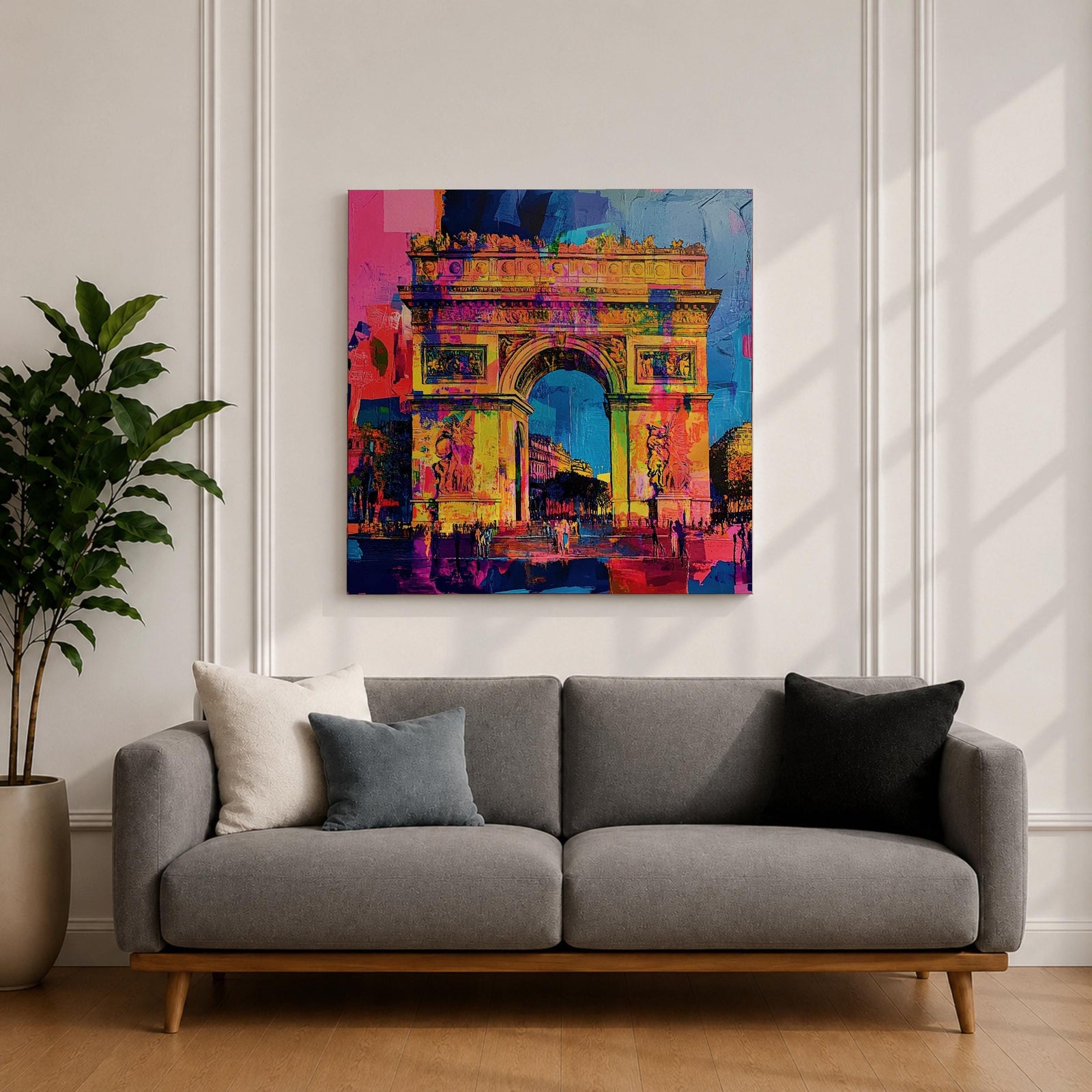 Arc De Triomphe Wall Art French Monument Paris Arch Abstract Gift Living Room Decor