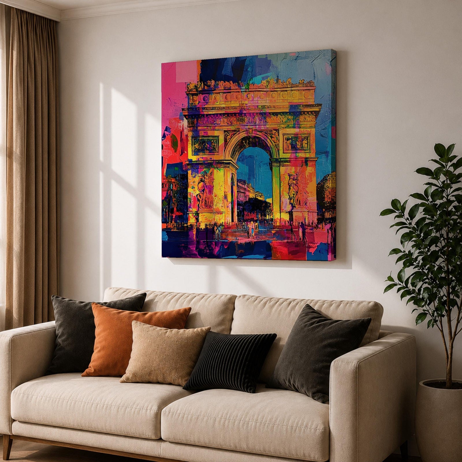 Arc De Triomphe Wall Art French Monument Paris Arch Abstract Gift Living Room Decor