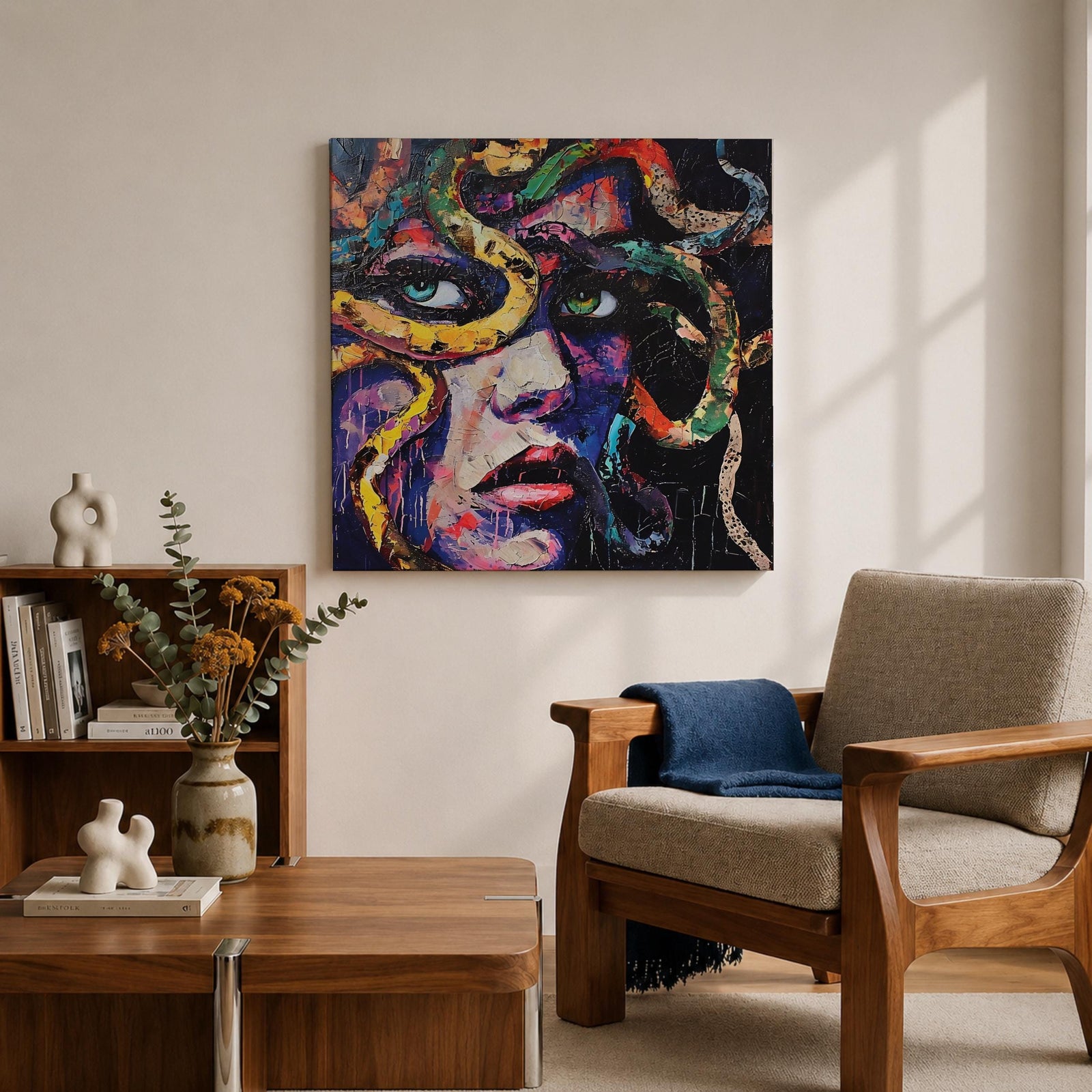Medusa Mythological Wall Art Gorgon Abstract Mythology Legend Portrait Gift Living Room Home Decor