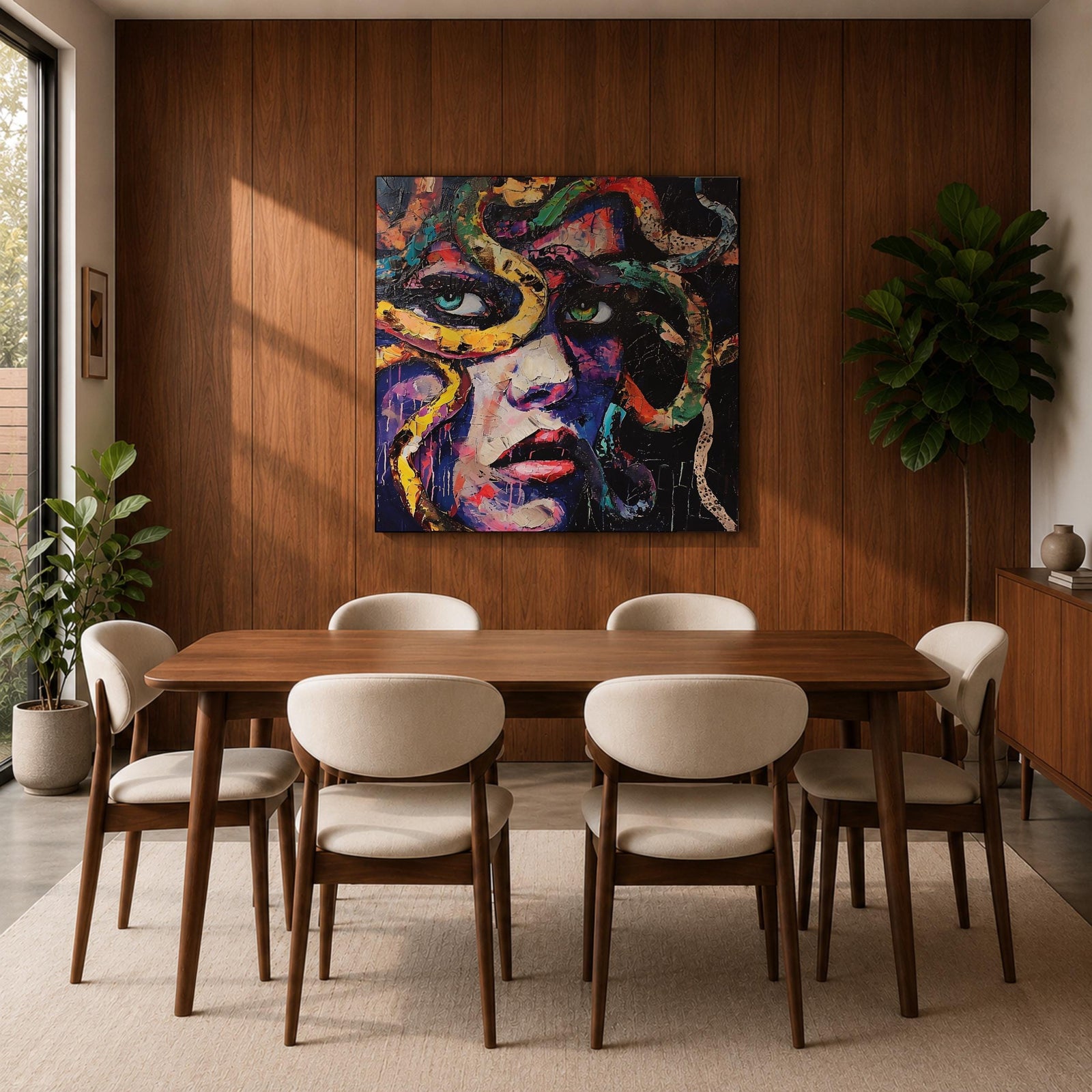 Medusa Mythological Wall Art Gorgon Abstract Mythology Legend Portrait Gift Living Room Home Decor