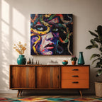 Medusa Mythological Wall Art Gorgon Abstract Mythology Legend Portrait Gift Living Room Home Decor
