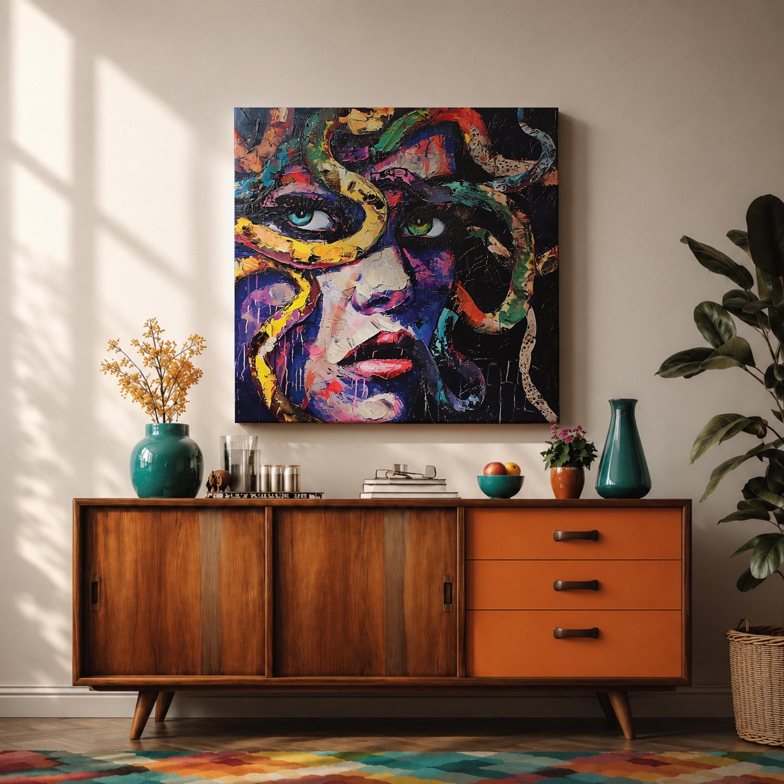 Medusa Mythological Wall Art Gorgon Abstract Mythology Legend Portrait Gift Living Room Home Decor