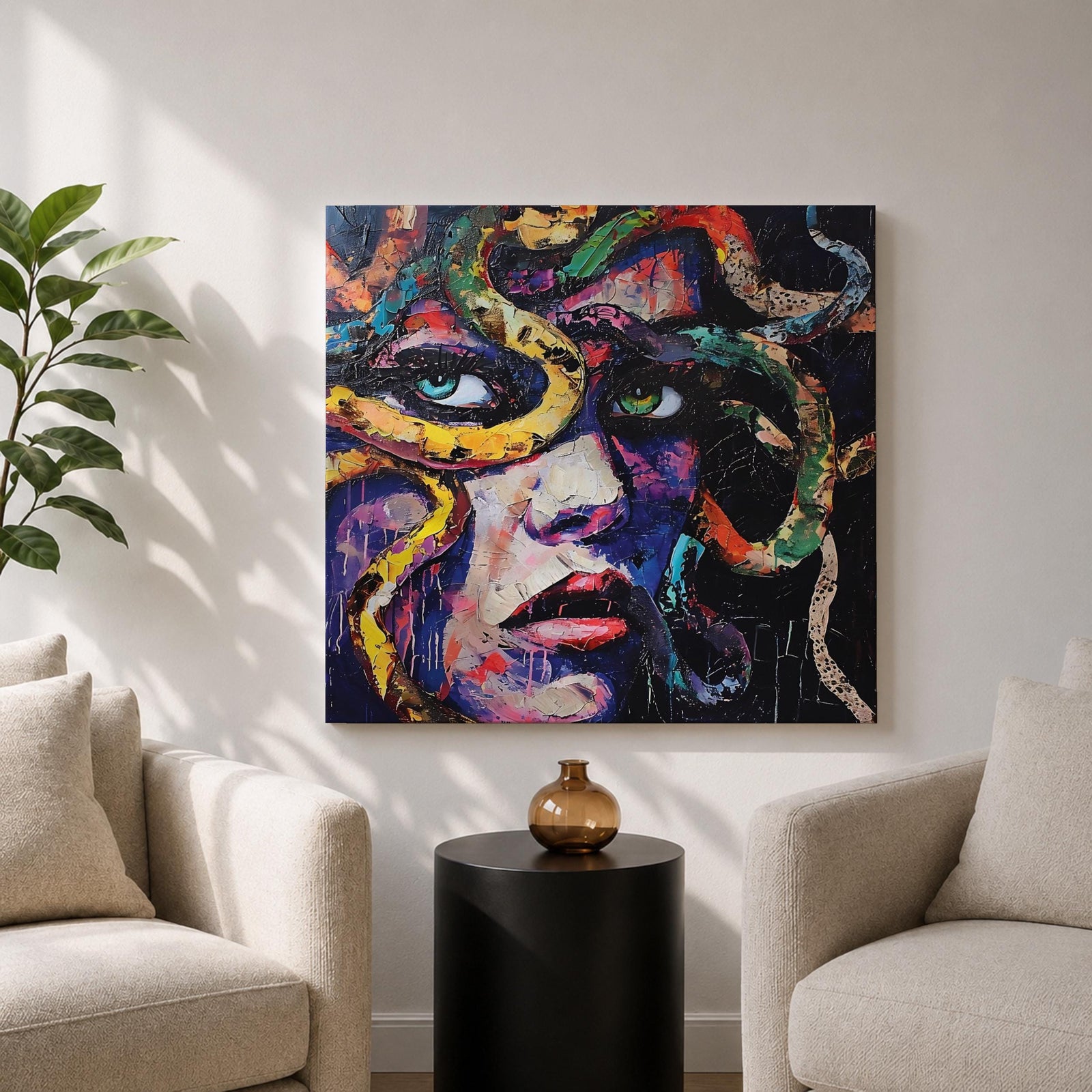 Medusa Mythological Wall Art Gorgon Abstract Mythology Legend Portrait Gift Living Room Home Decor