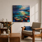 Fishing Boat Wall Art Coastal Seascape Framed Canvas Nautical Ocean Abstract Nature Home Decor
