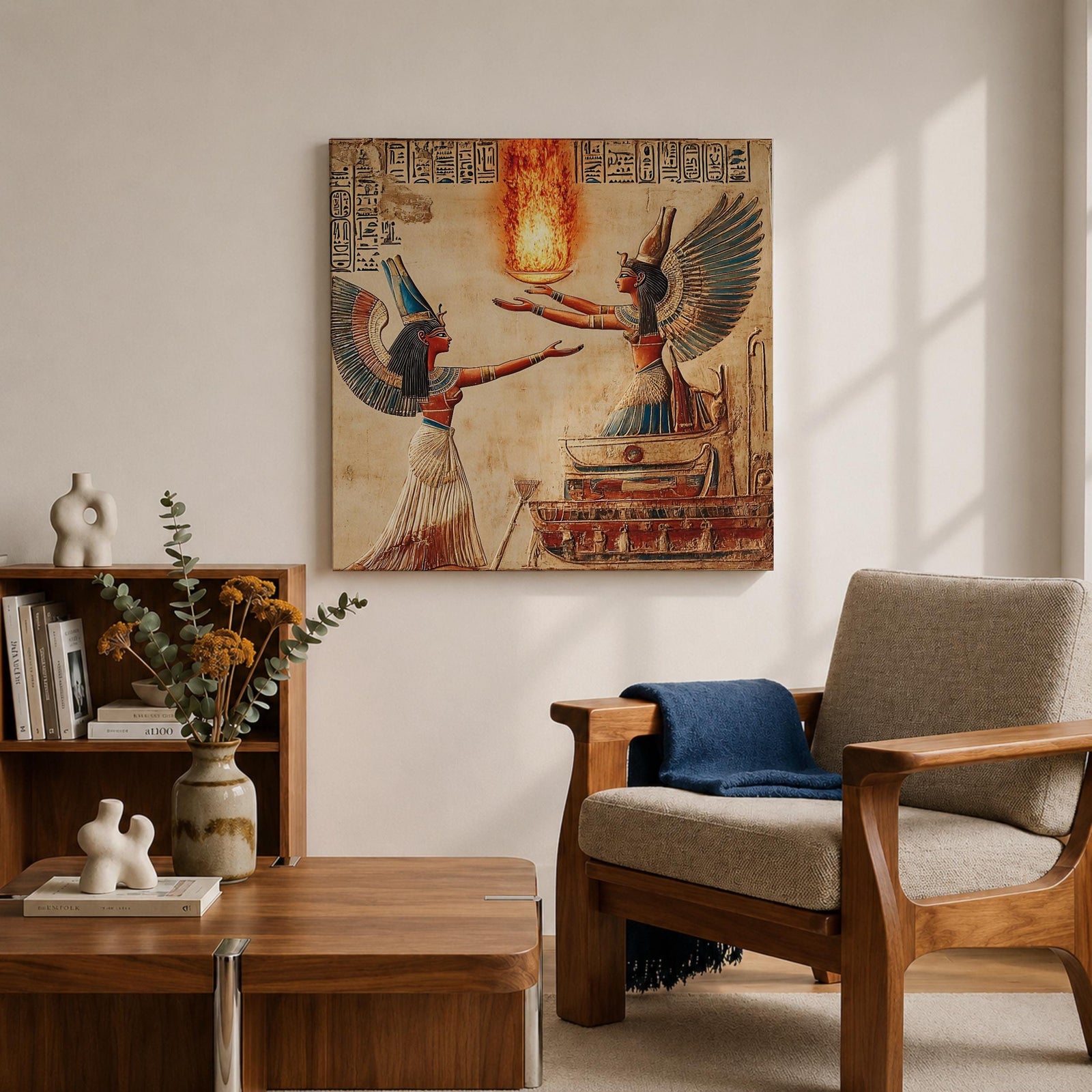 Isis Wall Art Egyptian Goddess Framed Canvas Ancient Mythology Egypt Temple History Home Decor