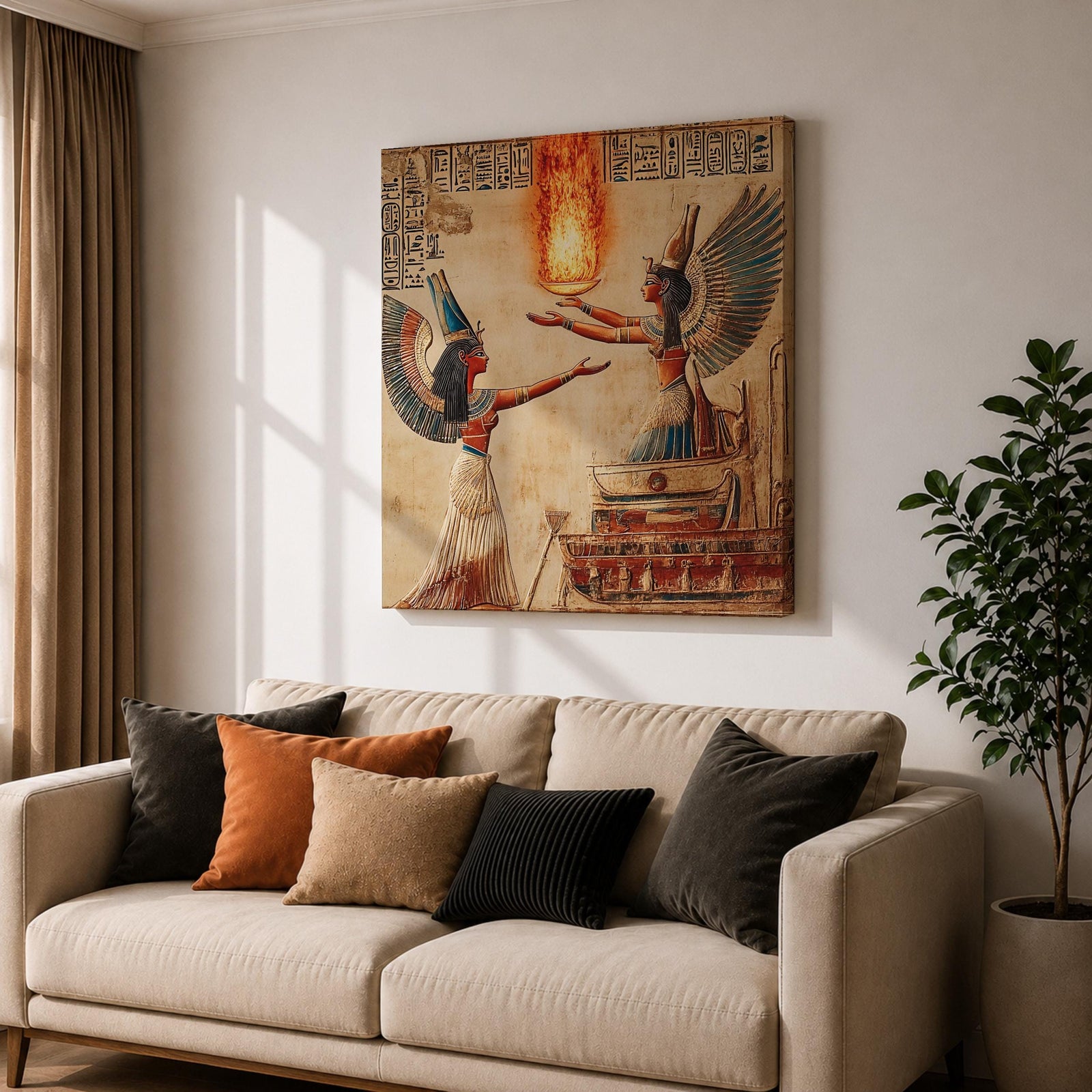 Isis Wall Art Egyptian Goddess Framed Canvas Ancient Mythology Egypt Temple History Home Decor