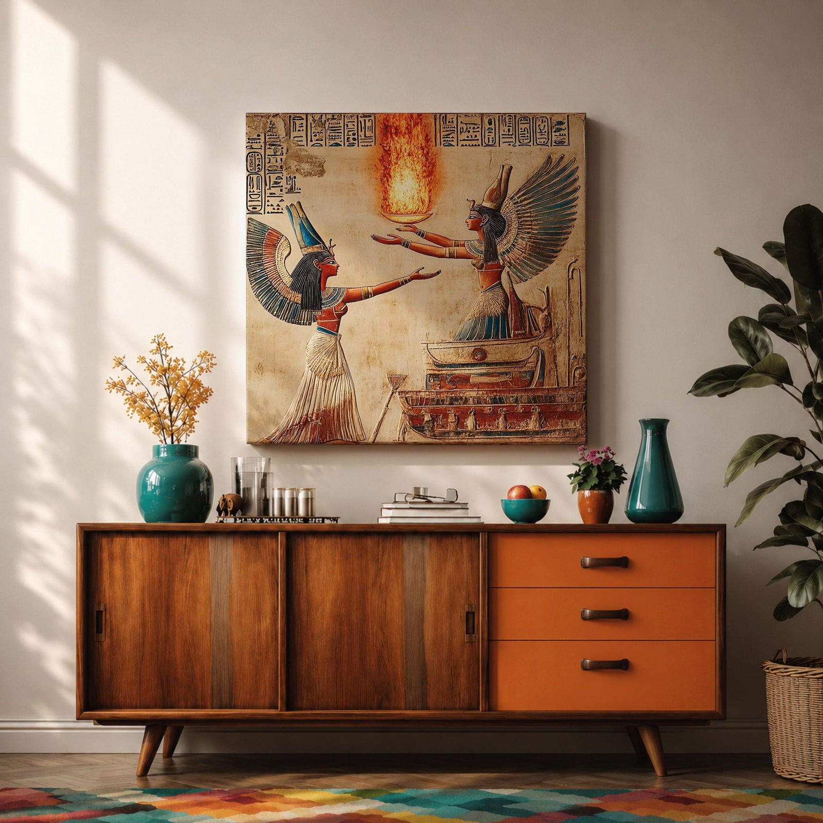 Isis Wall Art Egyptian Goddess Framed Canvas Ancient Mythology Egypt Temple History Home Decor