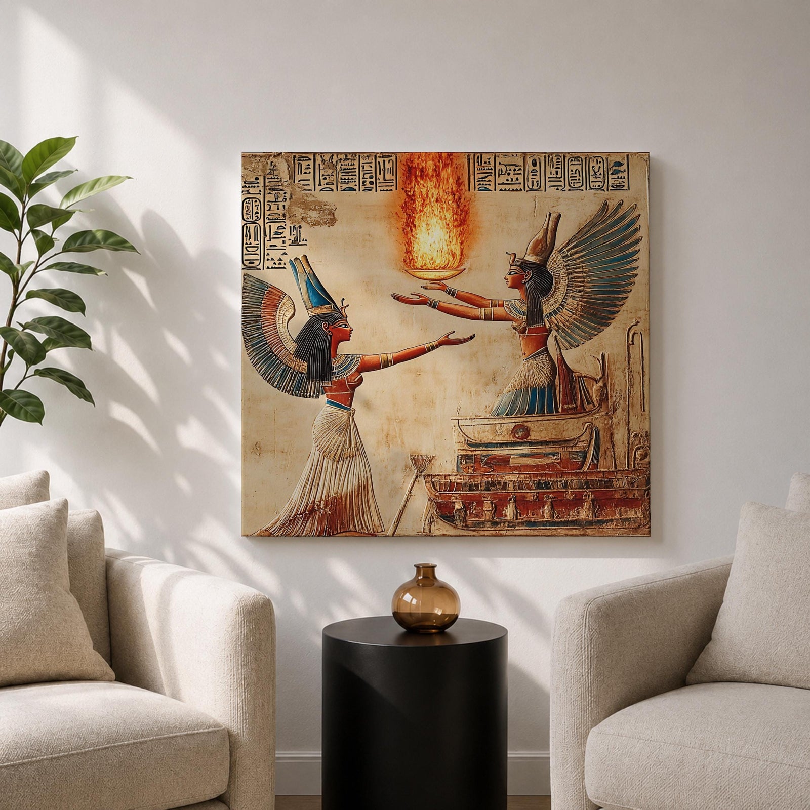 Isis Wall Art Egyptian Goddess Framed Canvas Ancient Mythology Egypt Temple History Home Decor