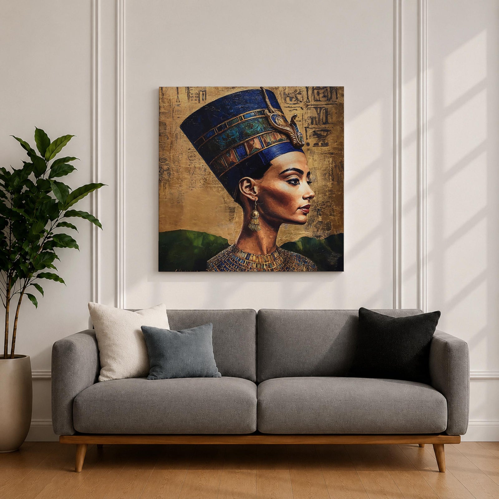 Nefertiti Wall Art Egyptian Queen Framed Canvas Ancient Egypt Pharaoh Royalty History Home Decor