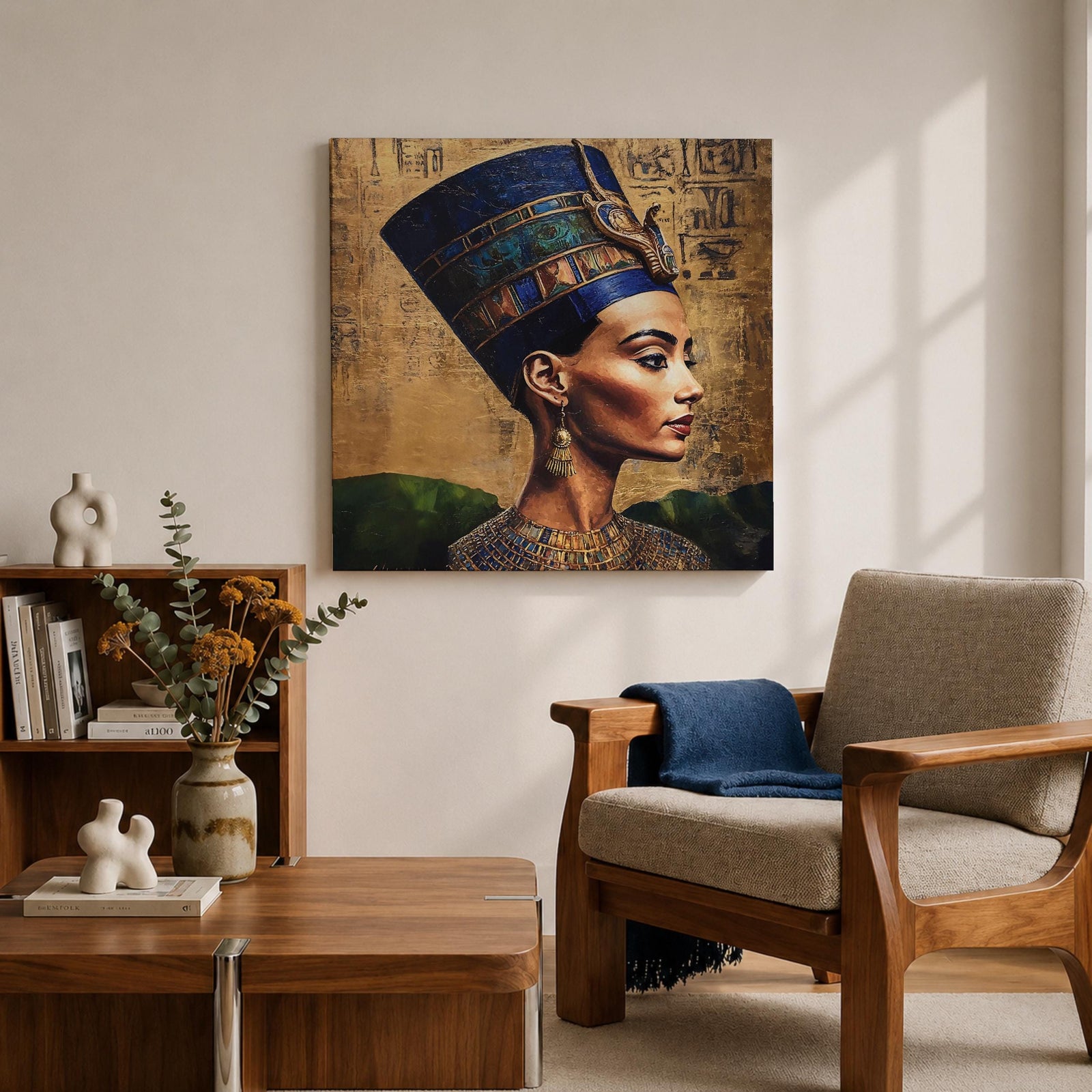 Nefertiti Wall Art Egyptian Queen Framed Canvas Ancient Egypt Pharaoh Royalty History Home Decor